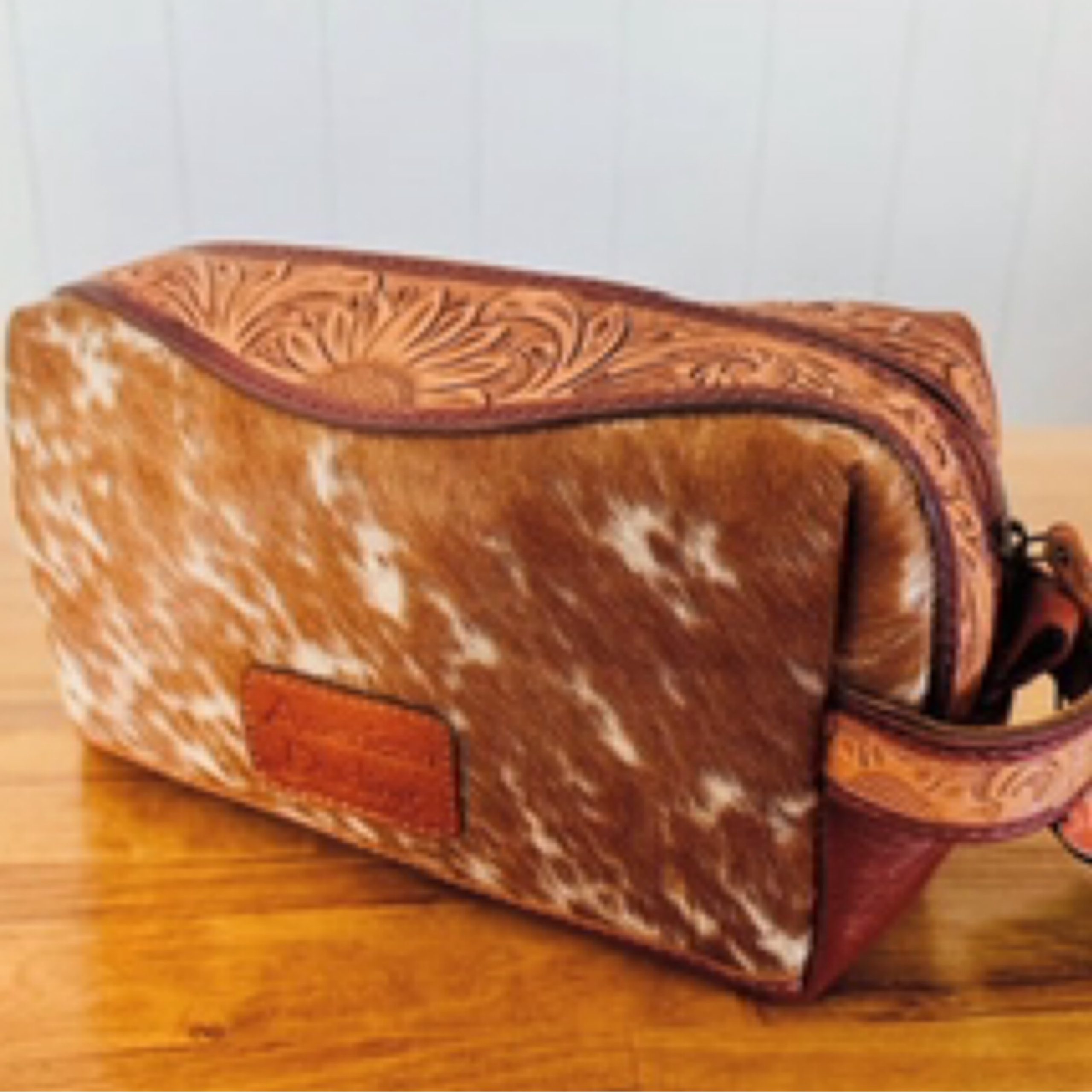 Genuine western hair on leather bag