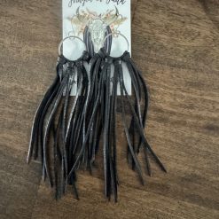 Bozeman fringe earrings – black
