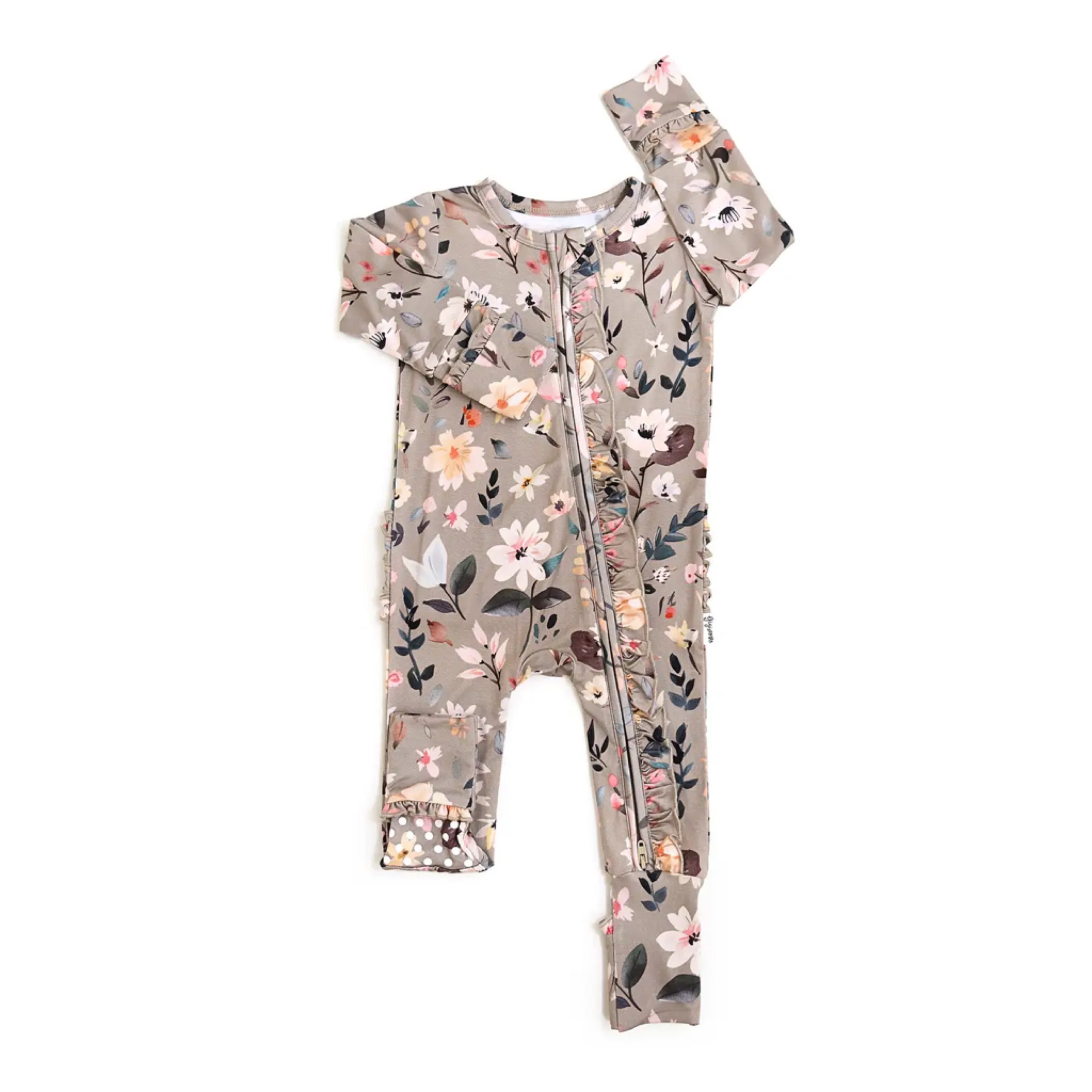 Tatum Ruffle Zip Bamboo One Piece Floral Baby