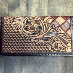 3D Men s Rodeo Style Wallet Tooled Tan