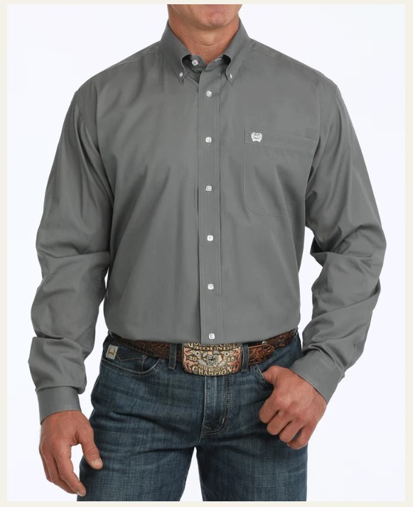 Cinch Men's L/S Classic Fit-Grey