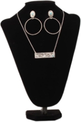 Western Silver Strike Necklace and Earring Set Floral Pendant Silver
