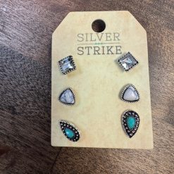 Western Products Womens 3 Pair Stud Earring Set