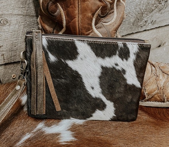 Colette Cowhide Wristlet Clutch