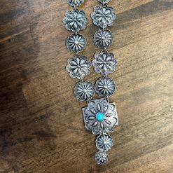 Necklace and Earring Set Round Flower Turquoise Stones