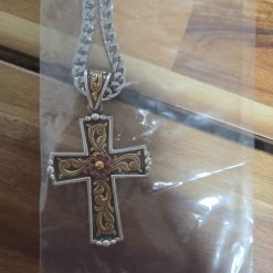 Gold Scroll Cross Necklace