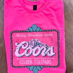 Pink Rocky Water Western Graphic Tee