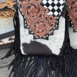 Zoey Cowhide Checkered Leather Purse