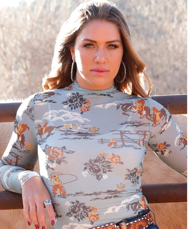 Cinch Lt Blue Long Sleeve Mesh