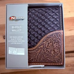 Nocona Western Mens Bifold Wallet Leather Weave