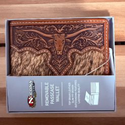 Nocona Western Wallet Mens Bifold Calf Hair Longhorn