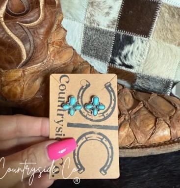 Turquoise Flower Stud Earring