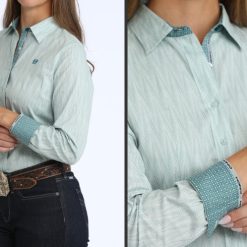 Ladies Cinch Blue Long Sleeve