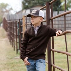Lead Don't Follow Youth 1/4 Zip Brown