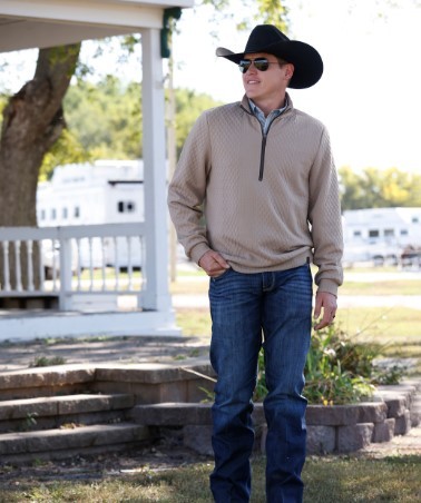 Lead Don't Follow 1/4 Zip Stone